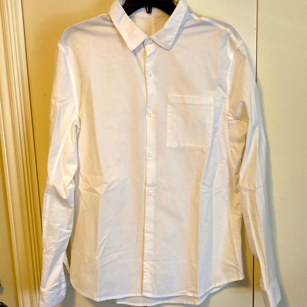 Lululemon medium white all town button down.
